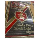 Stroh light beer mirror sign 19 in by 12 in