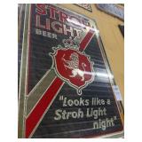 Stroh light mirror sign 19 in by 12 in