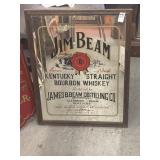 Jim beam wooden framed mirror 26 in by 20 in