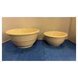 McCoy ? Pottery bowls 8 in, 6 in
