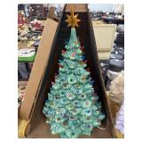 Vintage ceramic Christmas tree with bulbs/topper
