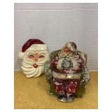 Lot of 2 vintage ceramic santa decor