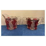 Imperial Glass Company creamer & sugar bowl