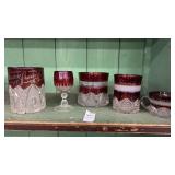 Antique ruby red flashed (or stained) glass