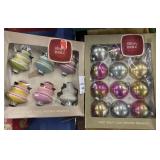 2 boxes of vintage Shiny Brite ornaments