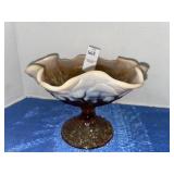 Fenton Water Lily Compote: Opalescent Peach