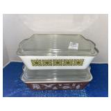 2 Vintage Pyrex refrigerator lidded dishes -