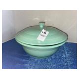 Vintage Fiesta Green Casserole Dish round/ lidded
