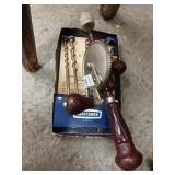 Stanley hand drill and Craftsman auger bit lot
