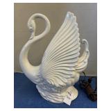 Vintage Ceramic Swam TV lamp & Planter - tested