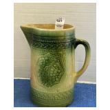 Antique green-glazed yellow ware or stoneware