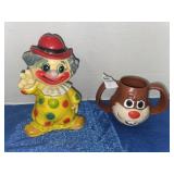 Vintage plastic clown coin bank made in Hong Kong