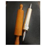 Wooden and metal rolling pin lot