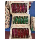 3 boxes of vintage Poland teardrop ornaments