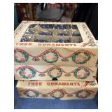 3 boxes of vintage blue Poland Christmas