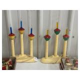 Set of vintage bubble light candelabras