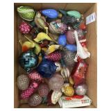Flat of vintage mercury glass Christmas ornaments