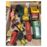 Flat of toy model cars and trucks