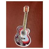 Old Milwaukee beer metal guitar sign 32 in by 15