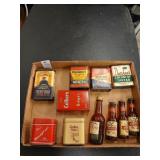 Lot of vintage spice tins and mini bottles