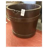 Vintage dark wood stave bucket