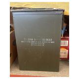 Vintage green metal military tall mortar ammo can