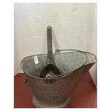 Vintage Reeves galvanized steel coal scuttle and