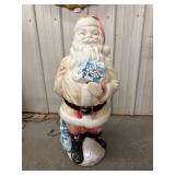 Vintage santa with presents blow mold 33in