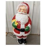 Vintage santa with candy cane blow mold 29in