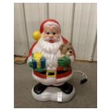 Vintage santa with teddy bear blow mold 17in