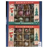 2 boxes of vintage Poland hand painted Christmas