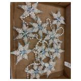 3 flats of vintage beaded snowflake garland and