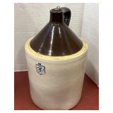 Vintage 5 Gal handled stoneware jug with lidded