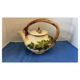 Vintage McCoy Pottery Ivy pattern lidded tea pot