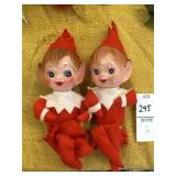 Pair of red vintage knee hugger pixie elf