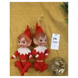 Pair of red vintage knee hugger pixie elf