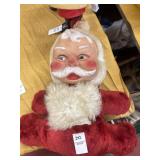 Vintage rubber-faced Santa Claus plush doll