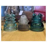 3 glass insulators (whitehall tatum and