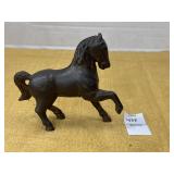 Vintage cast iron horse coin bank