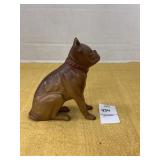 Vintage cast iron sitting boxer or bulldog coin