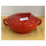 Vintage Hallï¿½s red "Sundial"  covered casserole