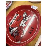 Old shat de luxe metal beer sign approx 13 in