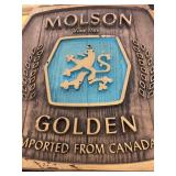Molson Golden foam Sign 13.5 in by 15 in