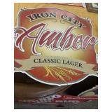 Iron city amber lager metal sign 17in by 16 in