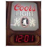 Coors light beer light up sign and clock *works*