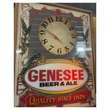 Genesee light up beer sign clock *partially