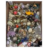 Lot of mostly vintage clip on earrings and cuff