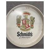 Schmidts circular metal beer sign 14 in