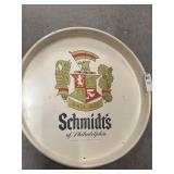 Schmidts circular metal beer sign 14 in