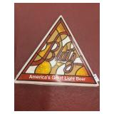 Blatz triangular plastic beer sign 20 in by 22 in